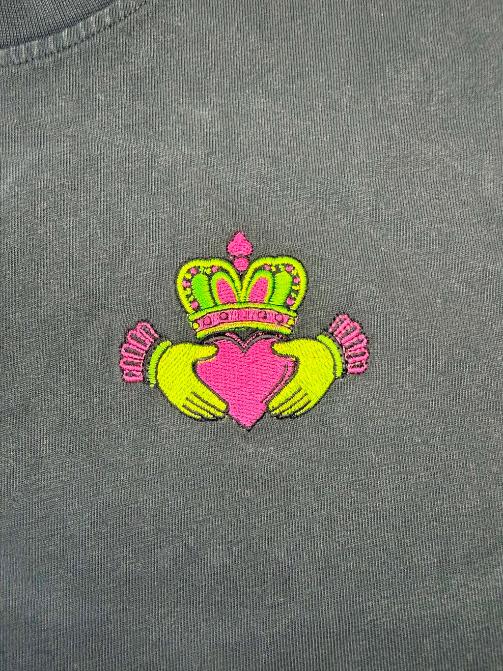 Neon Claddagh Boxy Cropped T-Shirt