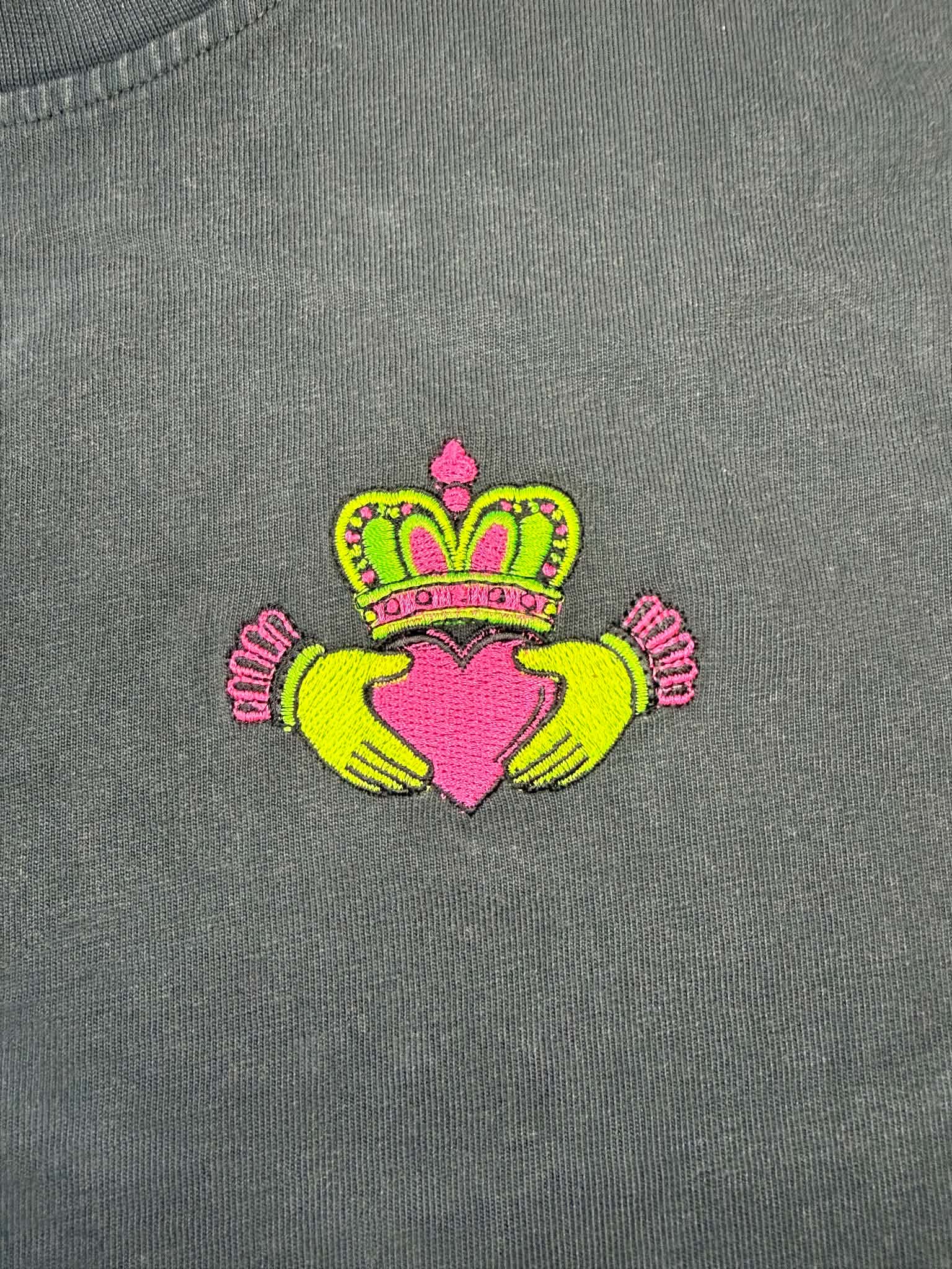 Neon Claddagh Boxy Cropped T-Shirt