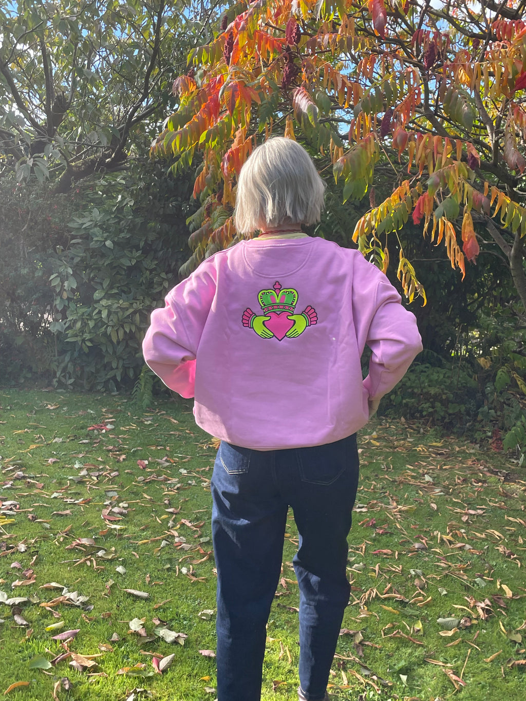 Neon Claddagh Embroidered Sweatshirt | Premium Organic Cotton