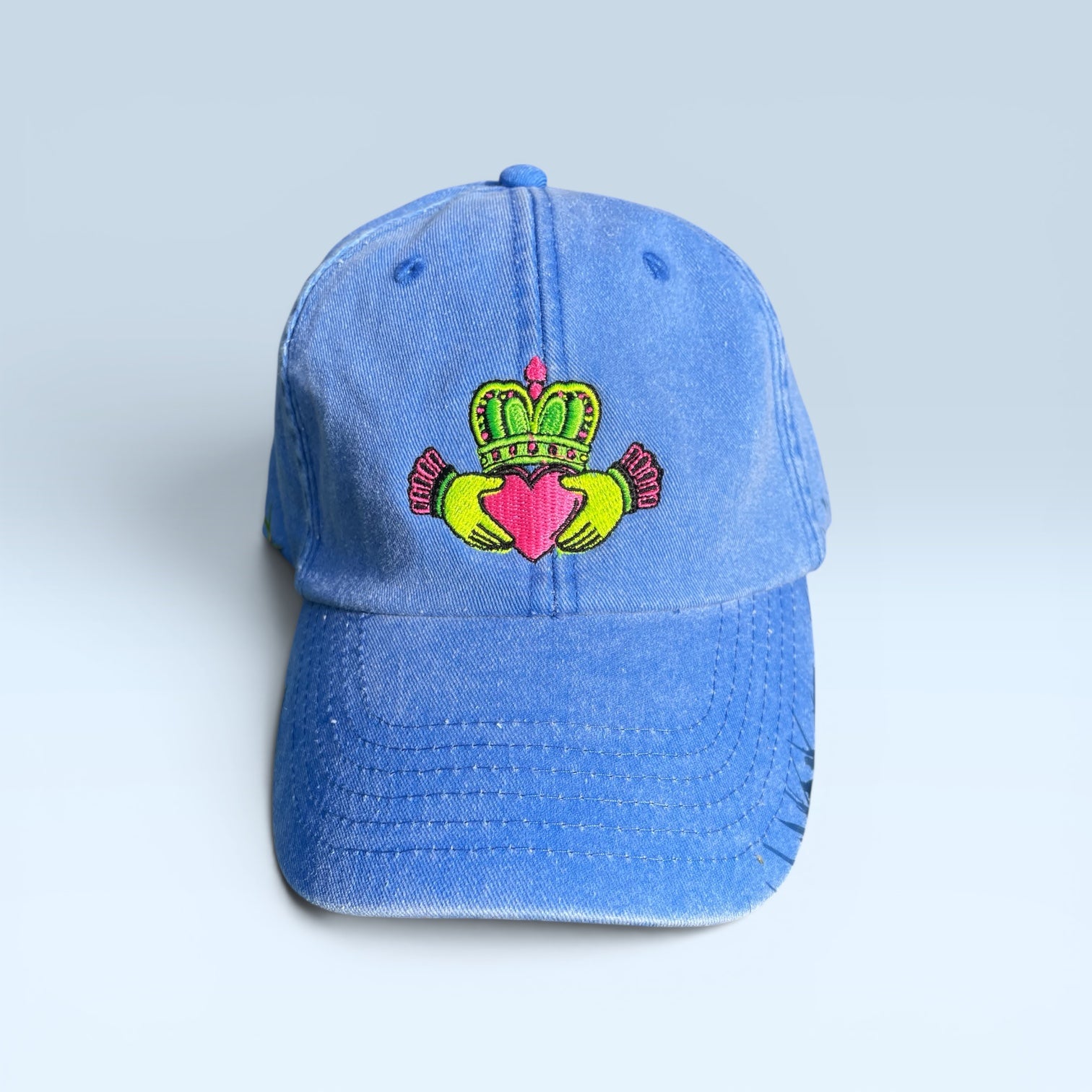 Adult- Low profile vintage cap ‘Neon Claddagh’ Cap
