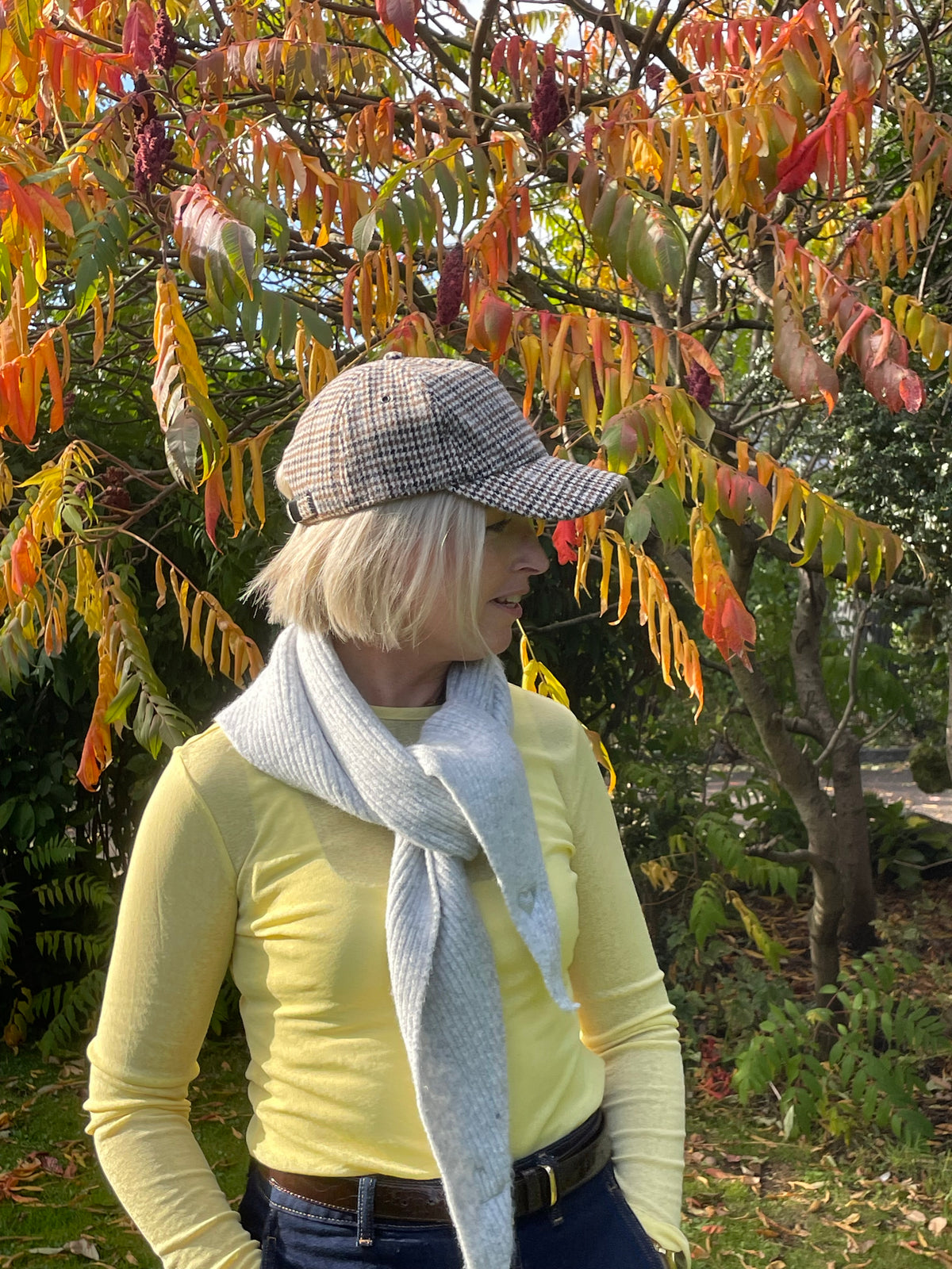 Personalised Knitted Triangle Scarf | Embroidered Initial