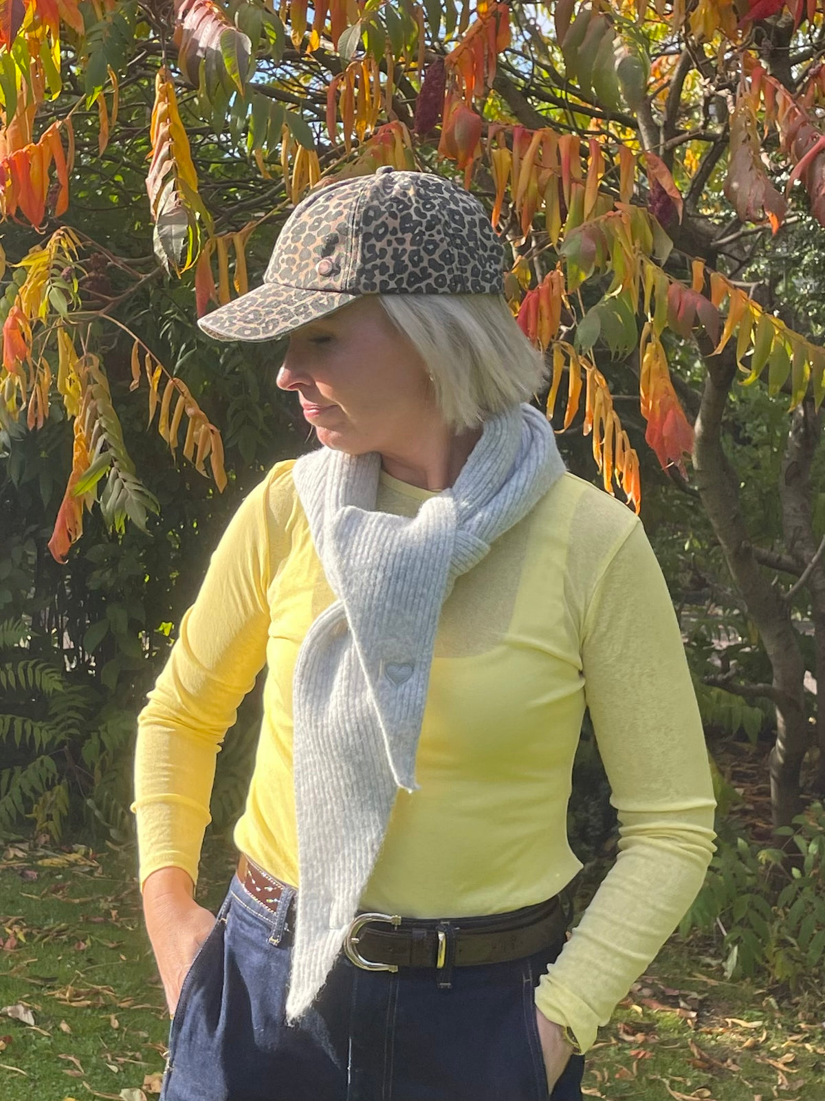Personalised Knitted Triangle Scarf | Embroidered Initial