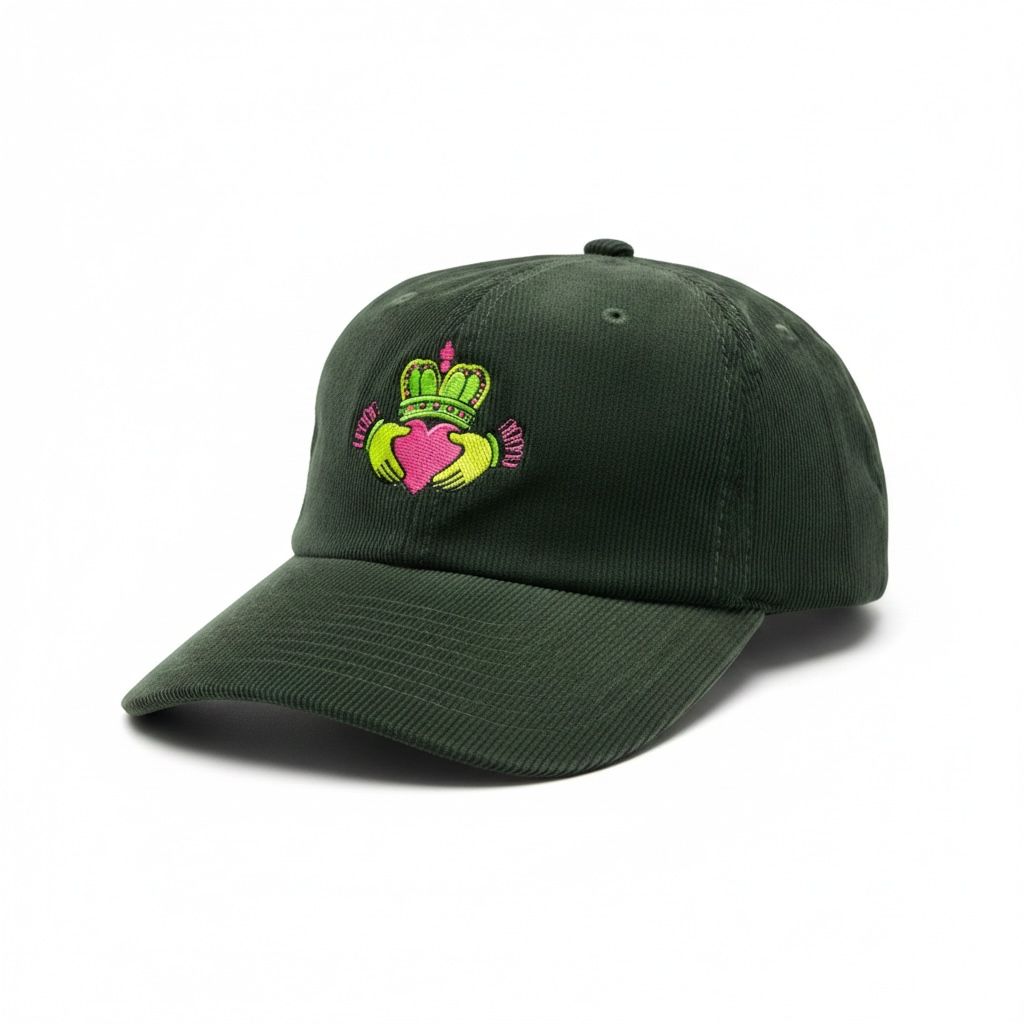 Adult- Cord ‘Neon Claddagh’ Cap