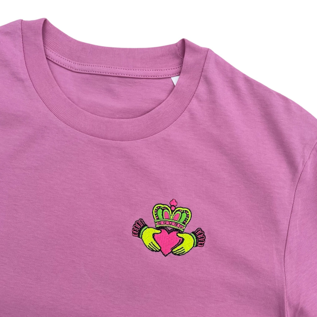Neon Claddagh Embroidered regular/iconic T-shirt