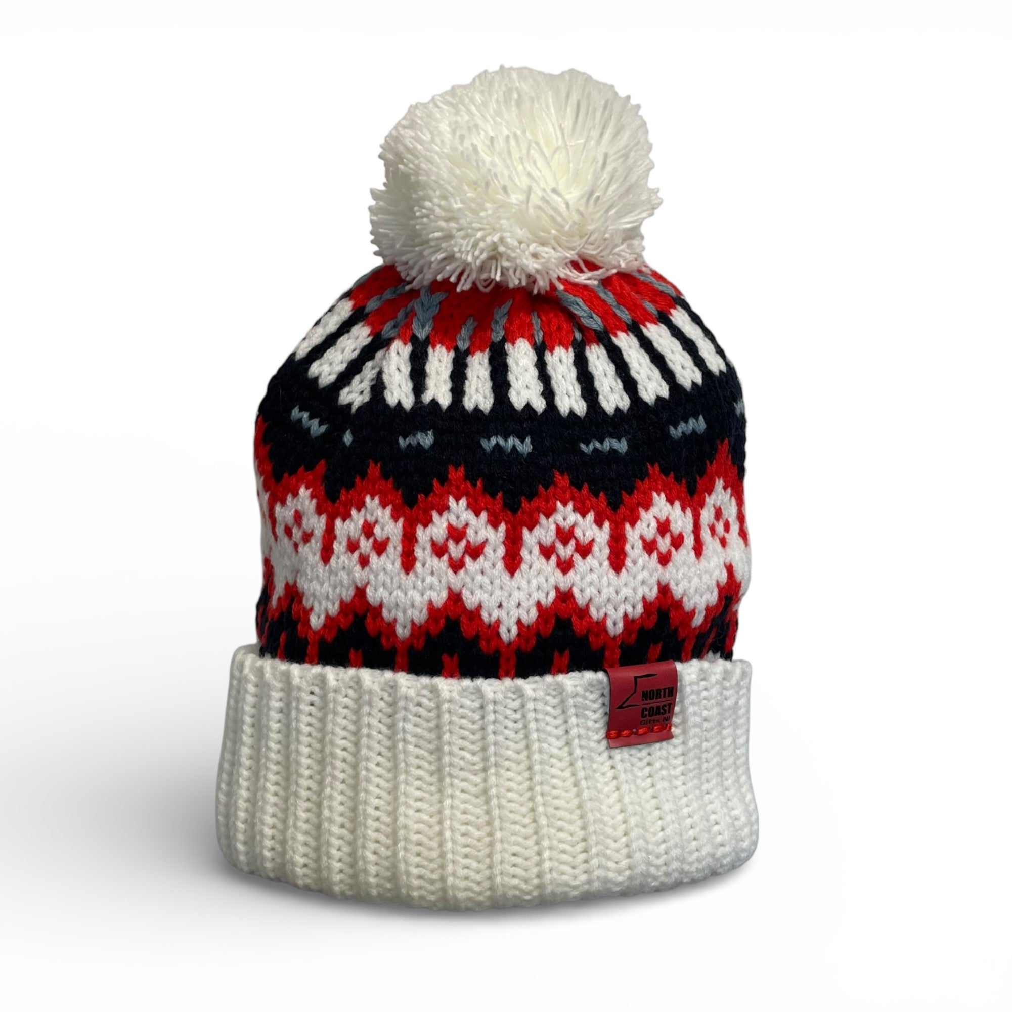 Classic Retro White Bobble Beanie