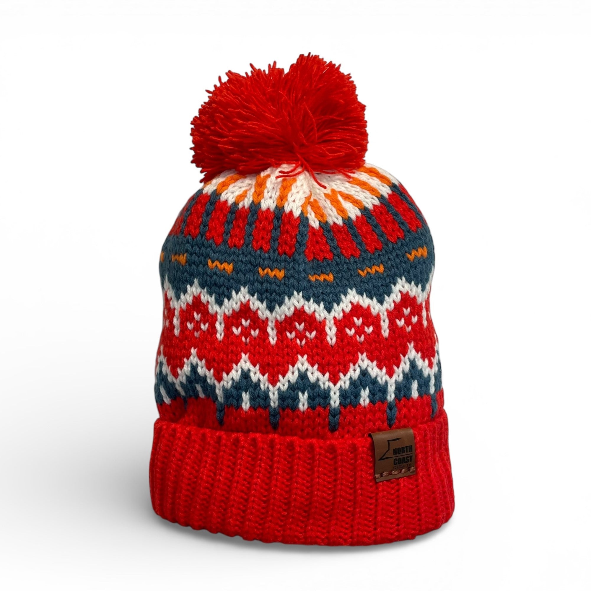 Classic Retro Red Bobble Beanie