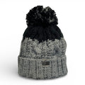 Chunky Black/Grey Bobble Beanie