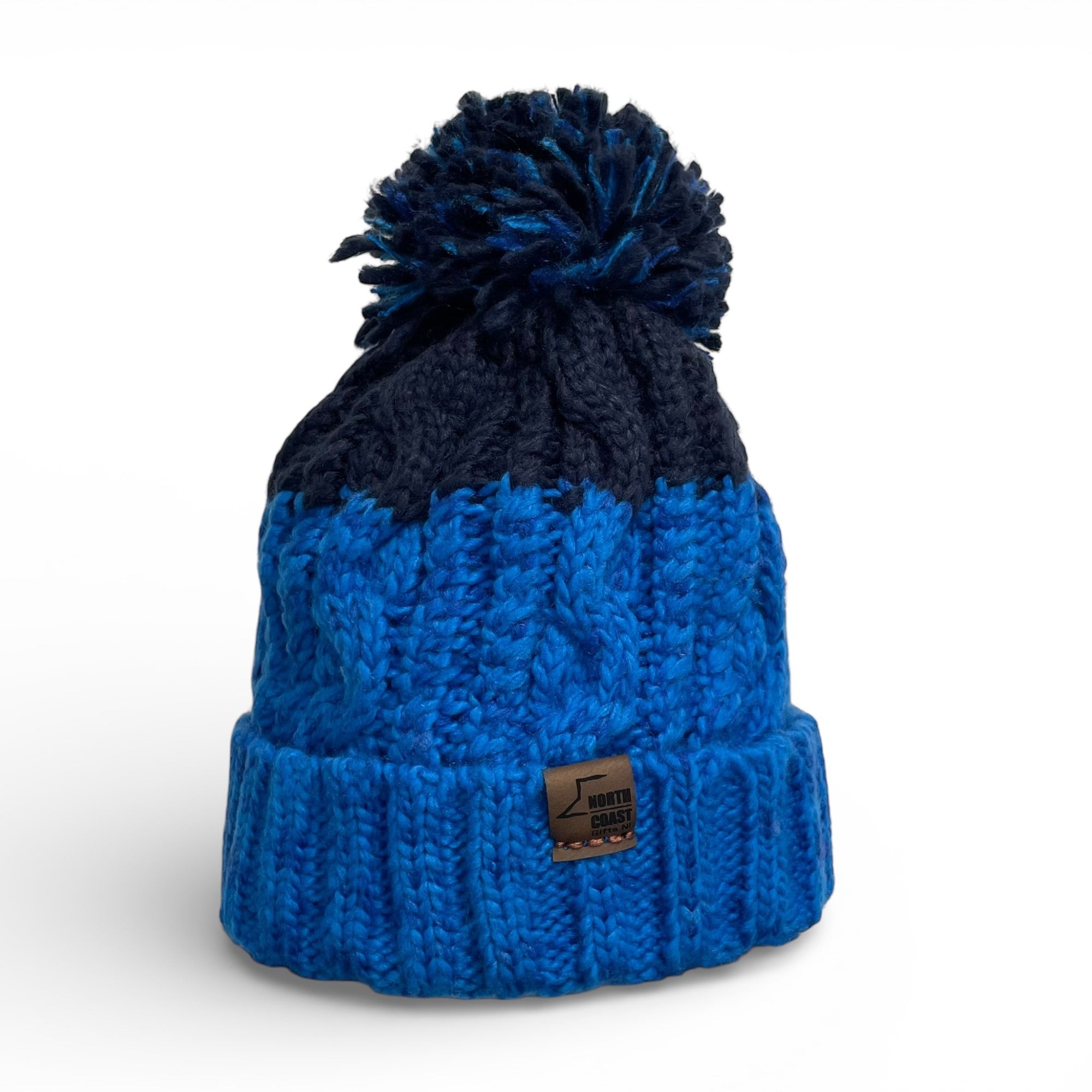 Chunky Navy / Azure Bobble Beanie