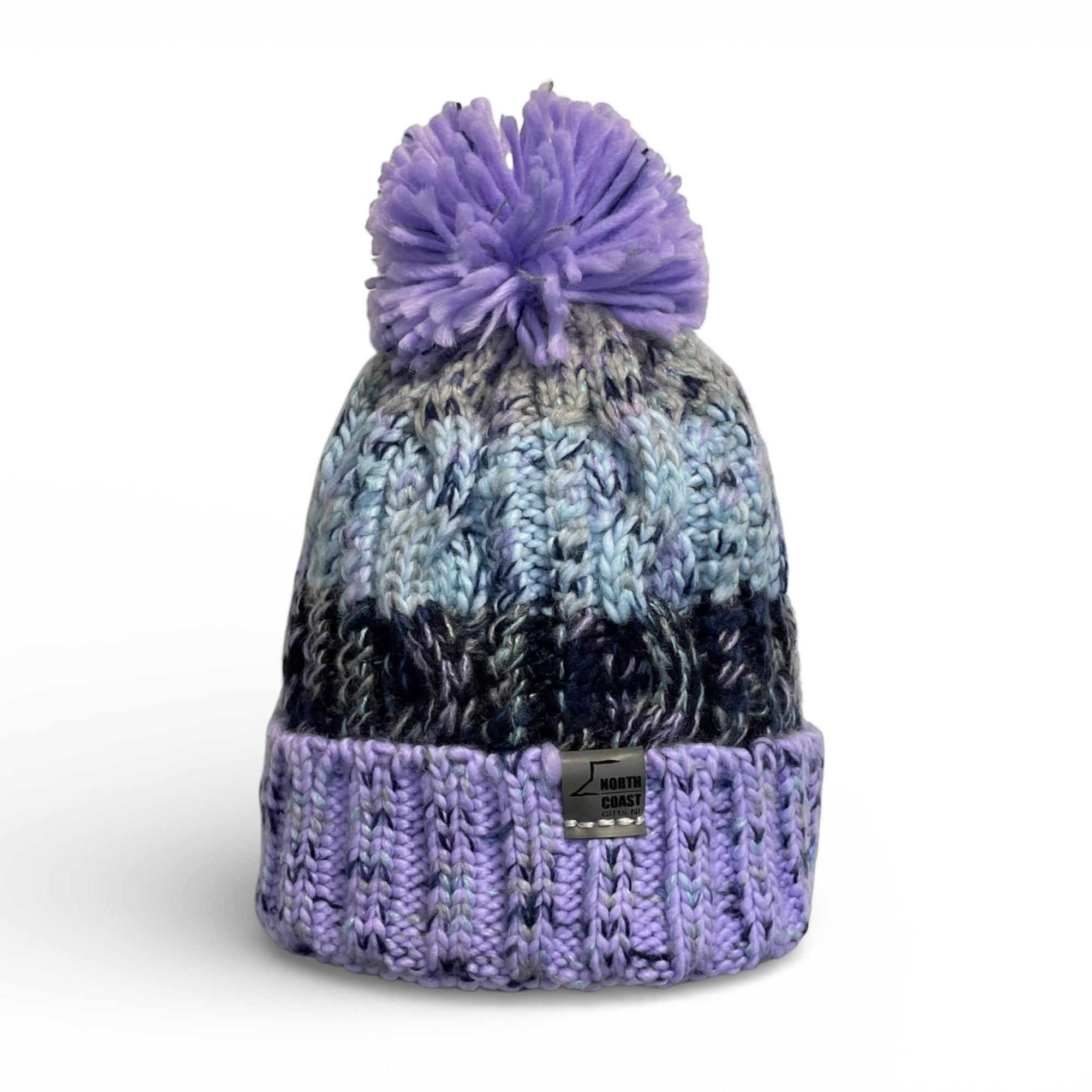 Chunky Fizzy Lavender Bobble Beanie