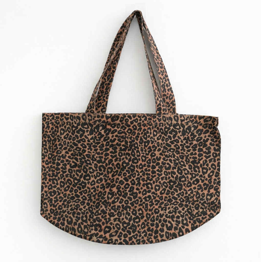 Leopard Print Canvas Shopper - Personalised Initials