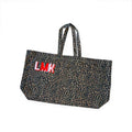 Oversized Leopard print canvas tote bag - Embroidered Personalised Initials