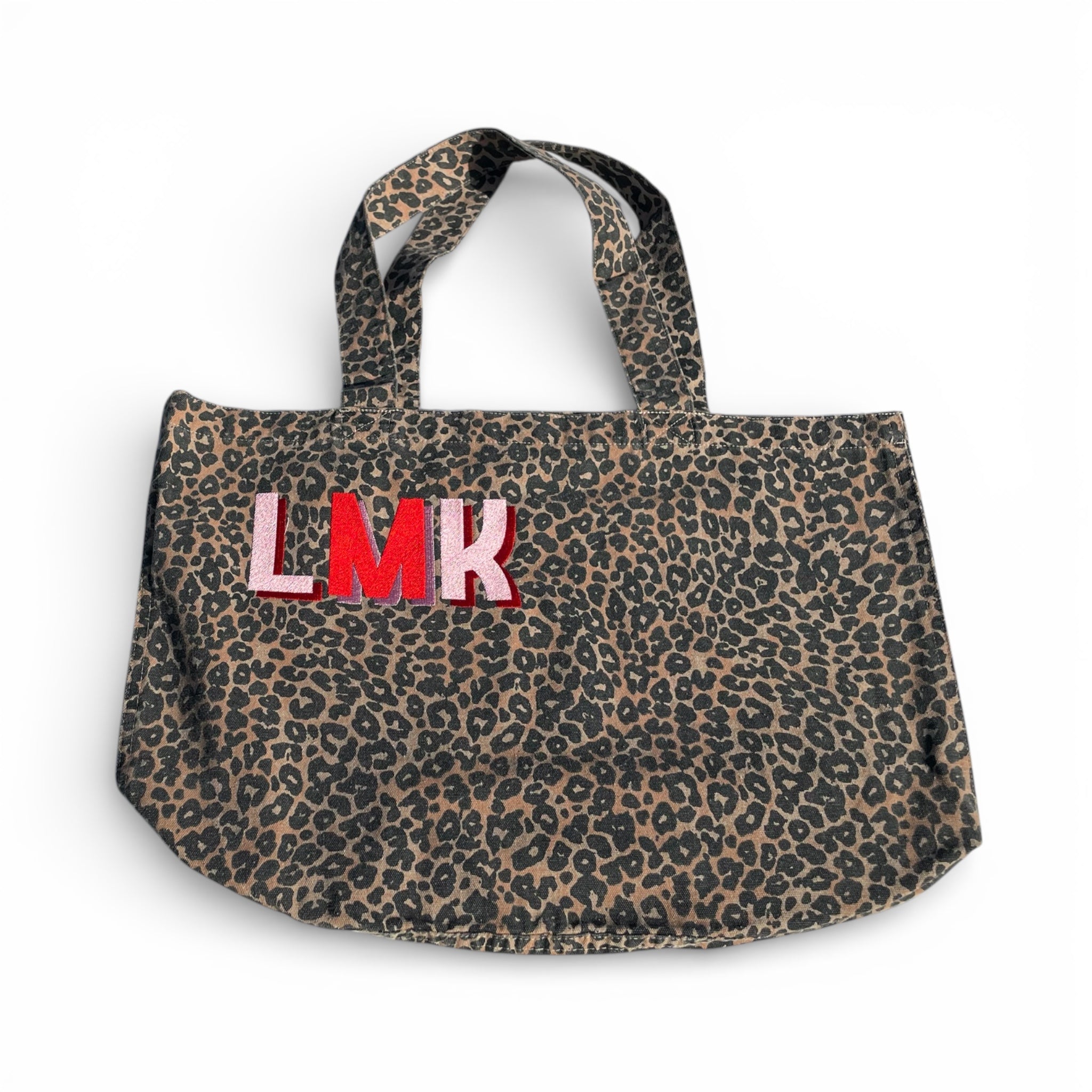Leopard Print Canvas Shopper - Personalised Initials