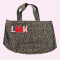 Leopard Print Canvas Shopper Bag - Embroidered Personalised Initials