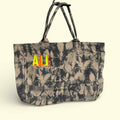Tie-dye canvas tote bag Embroidered Lettering