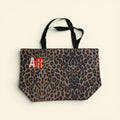 Leopard Print Canvas Shopper - Embroidered Personalised Initials