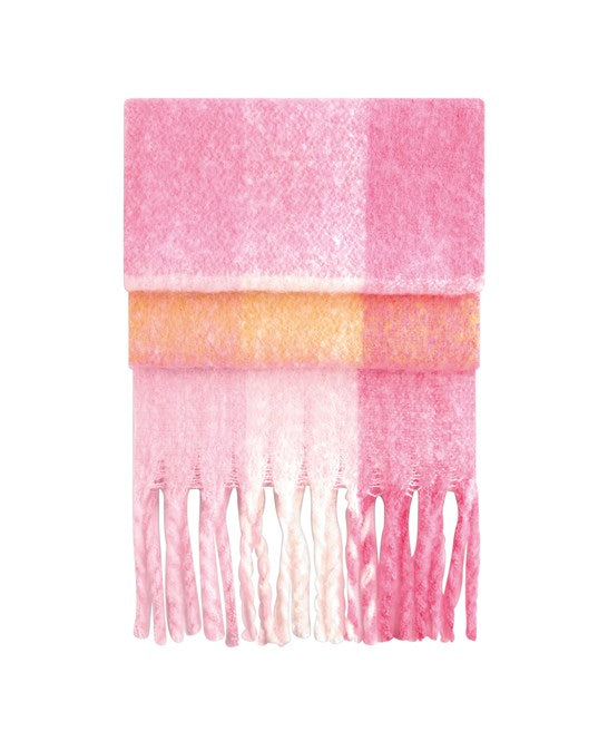 Fluffy Checkered Oversized Scarf