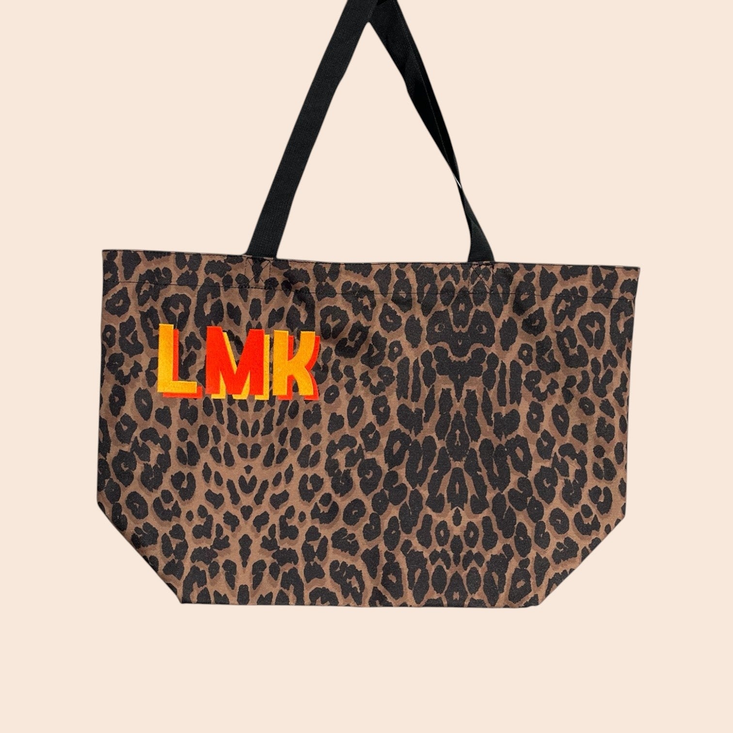 Leopard Print Canvas Shopper - Embroidered Personalised Initials