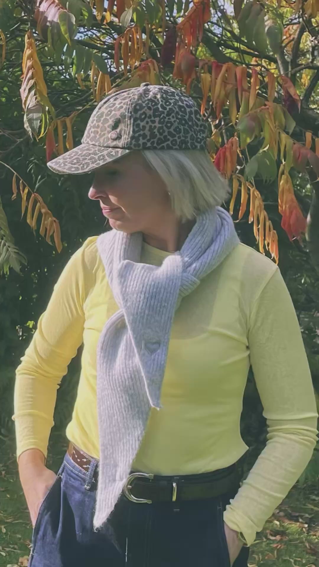 Personalised Knitted Triangle Scarf | Embroidered Initial